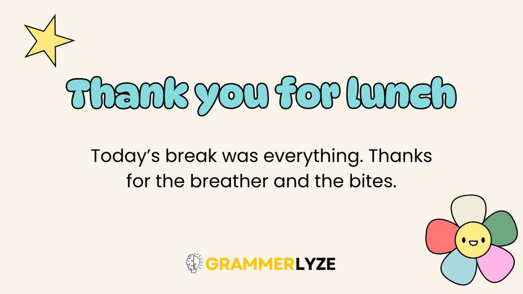 Thank you for lunch